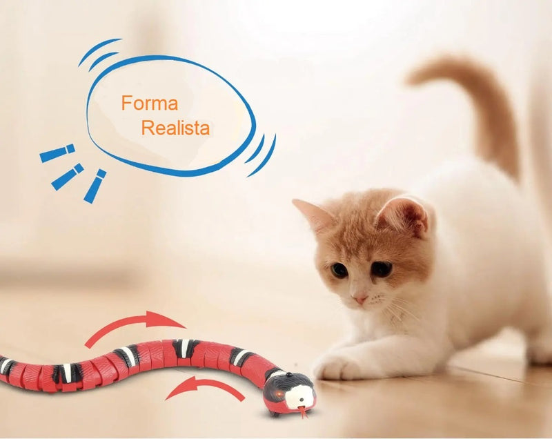 Brinquedo Cobra de Indução Elétrica Interativo Com Sensor Inteligente, usa USB, para gatinho