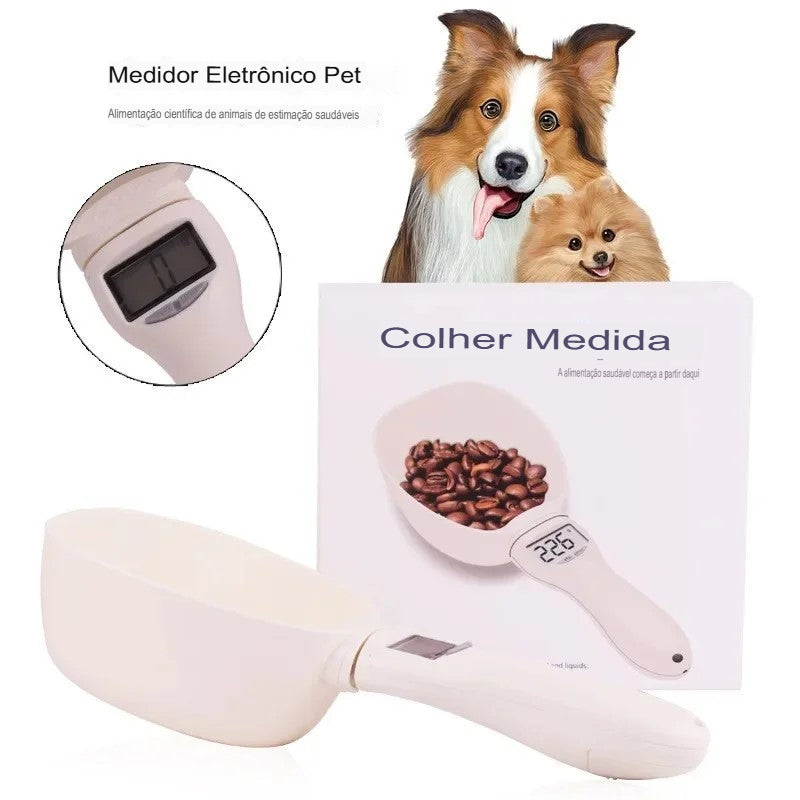 Colher medidora eletrônica  de alimentos para pets