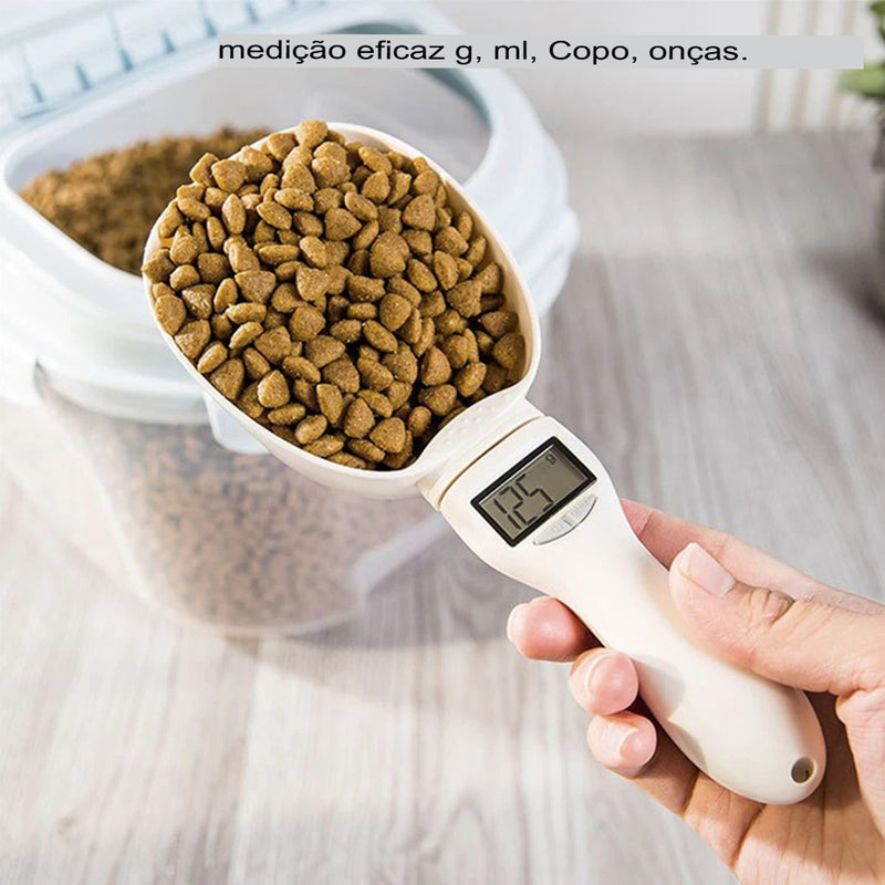 Colher medidora eletrônica  de alimentos para pets