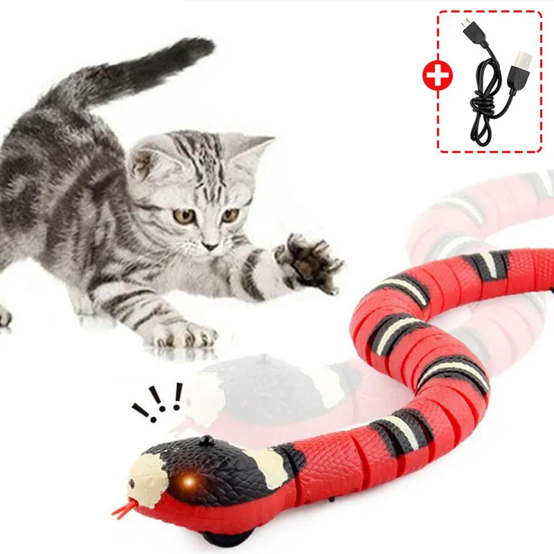 Brinquedo Cobra de Indução Elétrica Interativo Com Sensor Inteligente, usa USB, para gatinho