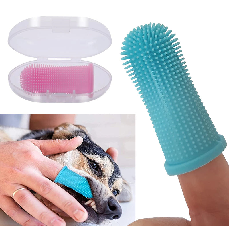 Dedo escova de dentes, de silicone atóxico, super macia para cães e gatos.