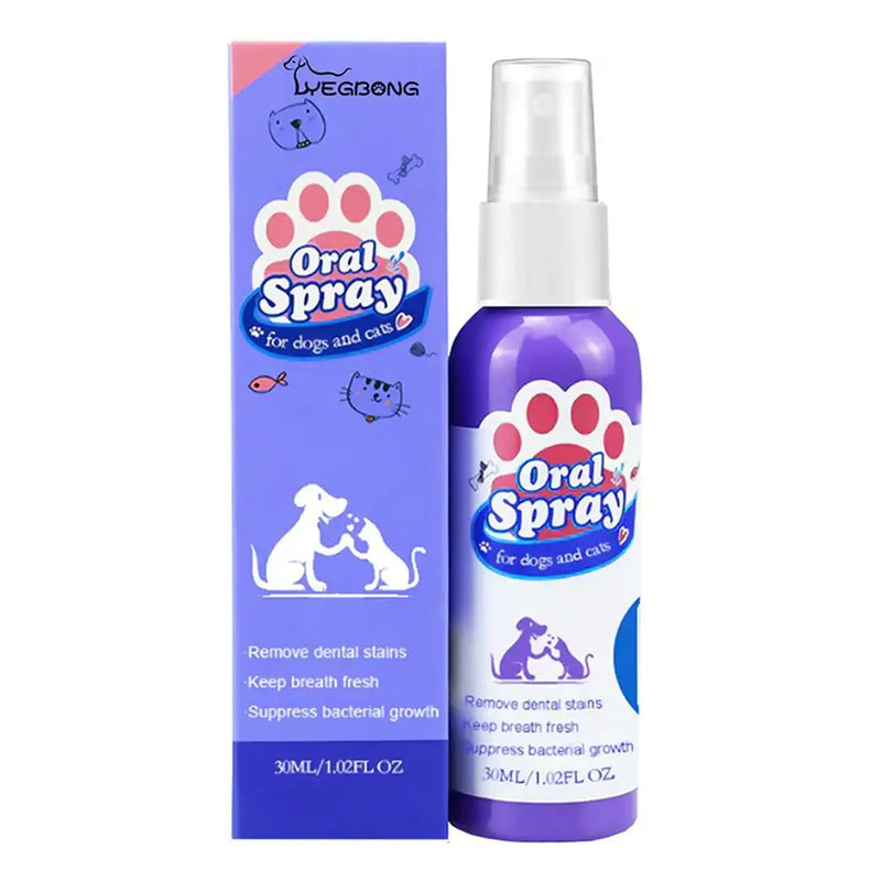 Spray oral para dente redutor de tártaro sabor menta refrescante para pets