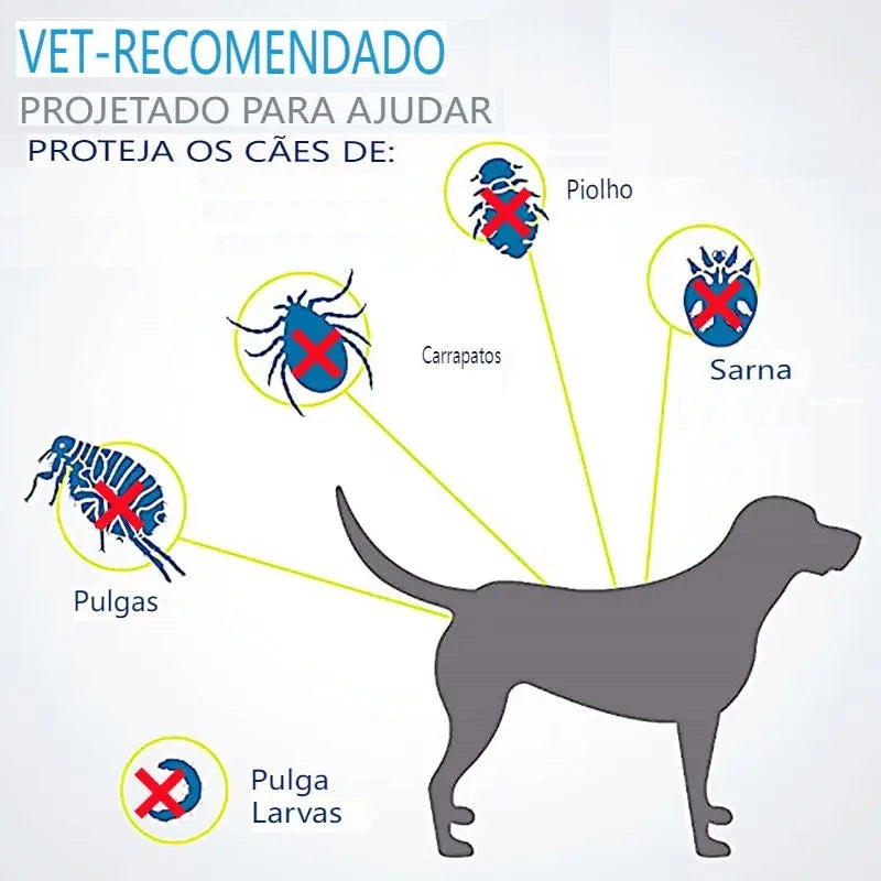 Coleira ajustável contra pulgas e carrapatos e repelente de mosquitos, para pet