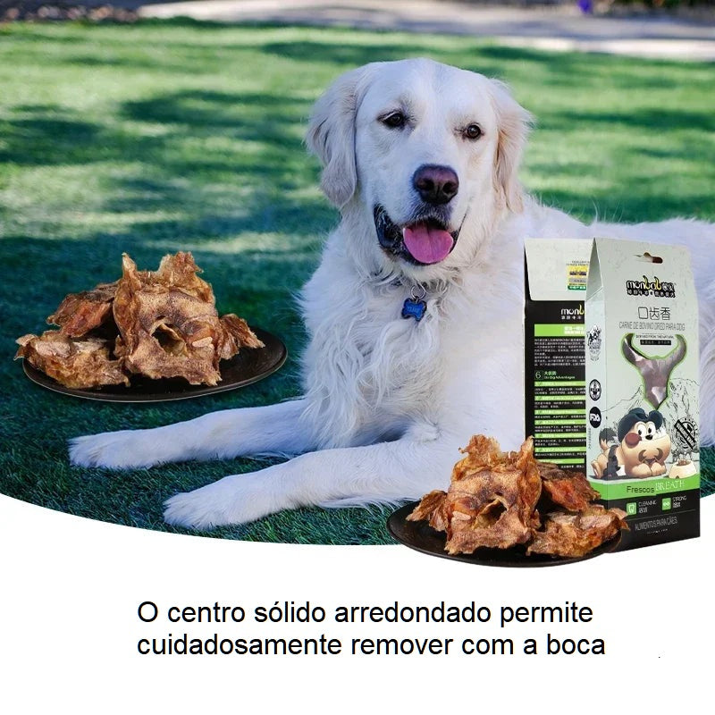 Lanche de osso crocante cozido em baixa temperatura com proteína para animais de estimação